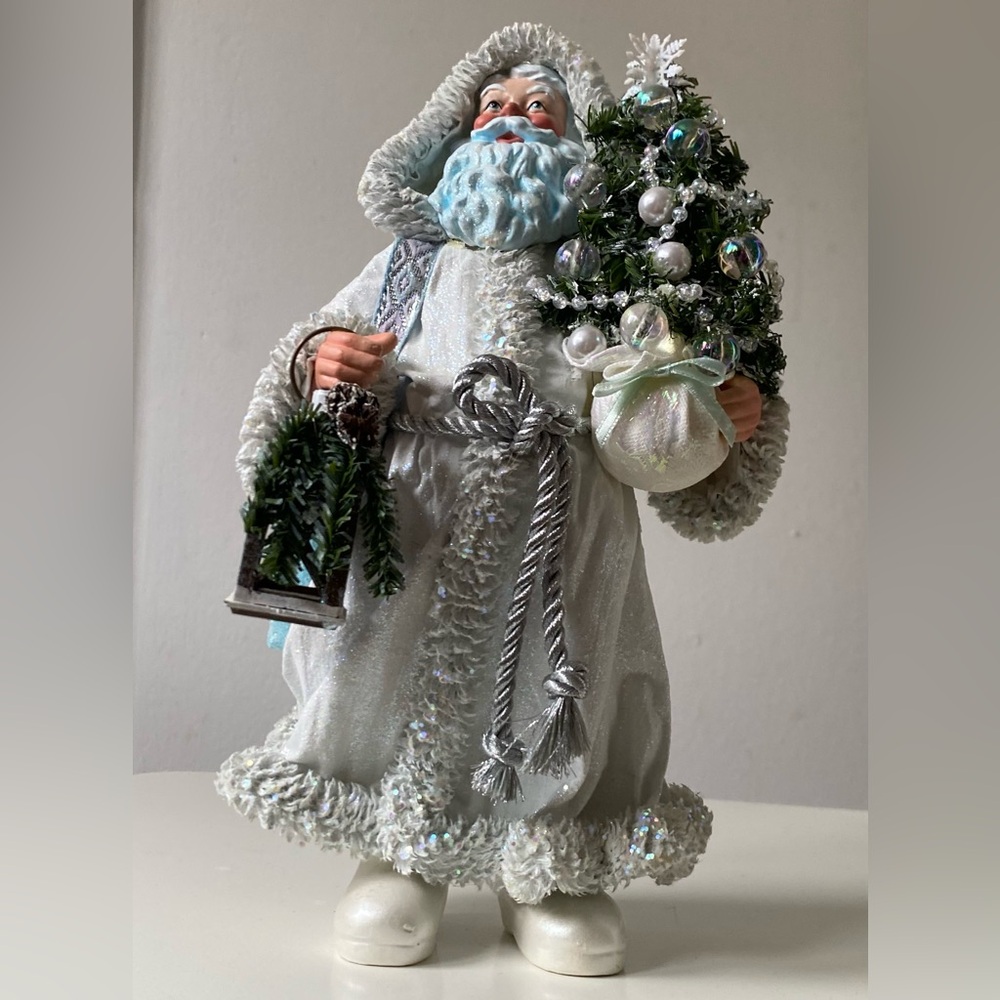 Kurt Adler Christmas Santa Figurine Decor Blue